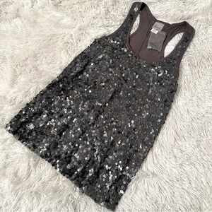 Victoria’s Secret Gudi Sequin Racerback Tank Gray XS